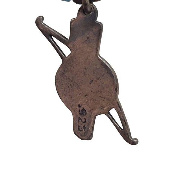 Vintage Sterling Silver Bow & Arrow Pendant Necklace Bead Accents & Barrel Clasp - Picture 5 of 9